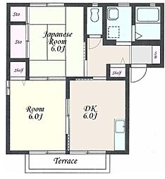 メマリス・ソートB 2DKの間取図画像