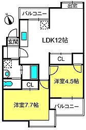 ファーストメゾン入間 2LDKの間取図画像