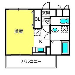 ネオウイング ワンルームの間取図画像