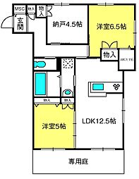 領家ガーデンコート 2SLDKの間取図画像