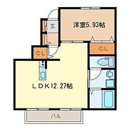 マイシティ上小町2 1LDKの間取図画像