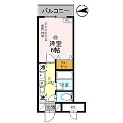 レフィナードスクエア 1Kの間取図画像