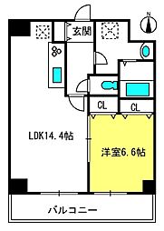 AcseedsTower浦和岸町2 1LDKの間取図画像