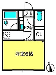 ピュアハウス 1Kの間取図画像