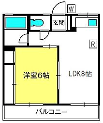 シティハイムプラネット 1LDKの間取図画像