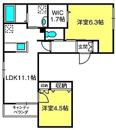 シュテルン 2LDKの間取図画像