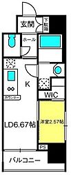 ルミエール浦和仲町 1DKの間取図画像