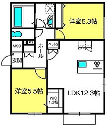East field 2LDKの間取図画像