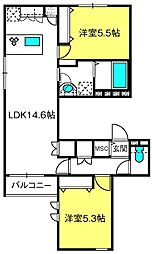メゾンサンブリッジ 2LDKの間取図画像