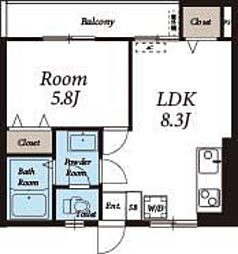 エーデルハイツ 1LDKの間取図画像