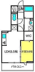 フォンテーヌ 1LDKの間取図画像
