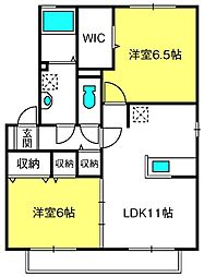 シャレーエスポワール弐番館 2LDKの間取図画像