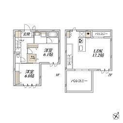 (仮称)川越市寺尾メゾン 2LDKの間取図画像
