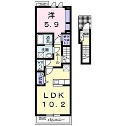 ハウスフリーデ 1LDKの間取図画像