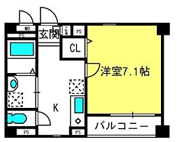 コスモ21 1Kの間取図画像