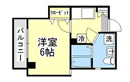 Printemps東岸町 1Kの間取図画像