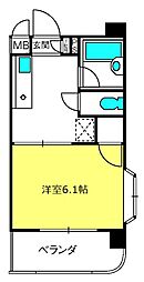 プリズムマンション 1Kの間取図画像