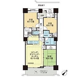 エイペックスタワー浦和 3LDKの間取図画像