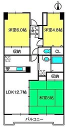 グランドール大宮 3LDKの間取図画像