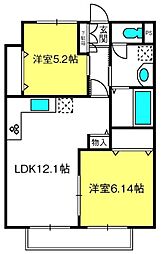 VillaOceanCourt 2LDKの間取図画像