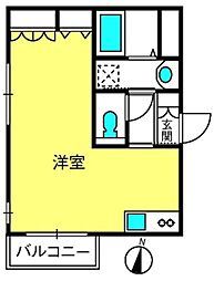 ヒューマンパレス与野 ワンルームの間取図画像