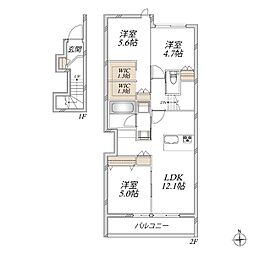 (仮称)川越市的場メゾン 3LDKの間取図画像