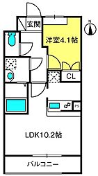 ドラクロワ 1LDKの間取図画像