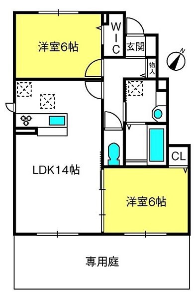 ソレイユガーデン ｜埼玉県さいたま市西区大字西遊馬(賃貸アパート2LDK・1階・59.49㎡)の写真 その2