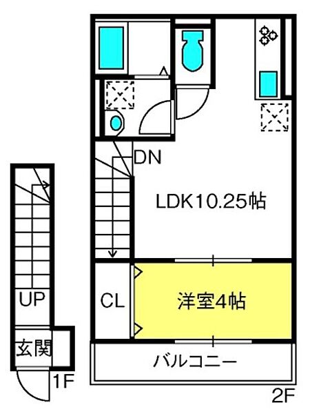 ボヌールK ｜埼玉県さいたま市北区宮原町1丁目(賃貸アパート1LDK・2階・37.98㎡)の写真 その2