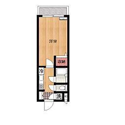 ディアフォーレスト 1Kの間取図画像