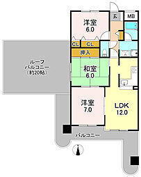 サンシティ摂陽弐番館 3LDKの間取図画像