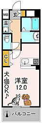 ドムス4 ワンルームの間取図画像
