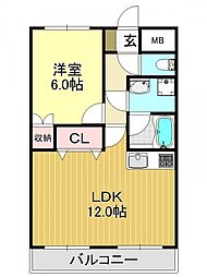 ヴェルデ瑞穂壱番館 1LDKの間取図画像