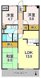 パークプラザ平野 3LDKの間取図画像
