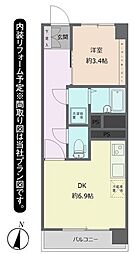 ニュー荻窪マンション 1DKの間取図画像