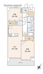 ライオンズマンション浦和大門 2LDKの間取図画像
