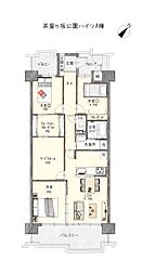 三井農林茶屋ヶ坂公園ハイツA棟 4LDKの間取図画像