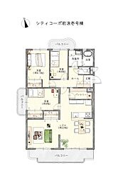シティコーポ前浪1号棟 3LDKの間取図画像