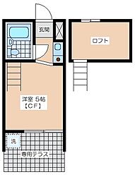 KYODO Point West 1階1Kの間取り