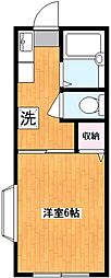 グローバル経堂 1Kの間取図画像
