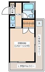 KRホームズ ワンルームの間取図画像