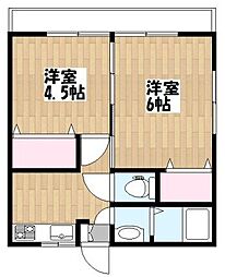 倉方ハイツ 2Kの間取図画像