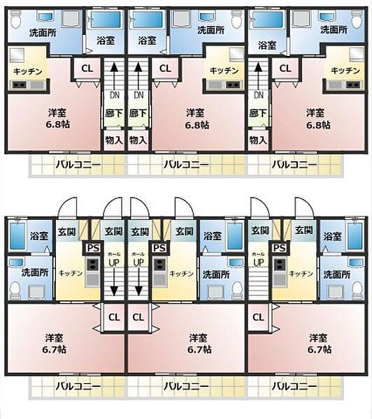 ジーヴェン・ベルク 203｜茨城県常総市水海道宝町(賃貸アパート1K・1階・23.44㎡)の写真 その3