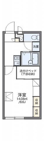 レオパレスコースト・フィールズ 107｜茨城県常総市内守谷町きぬの里2丁目(賃貸アパート1K・1階・23.18㎡)の写真 その2