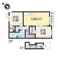 滋賀県蒲生郡日野町大窪（賃貸アパート2LDK・2階・57.57㎡） その2