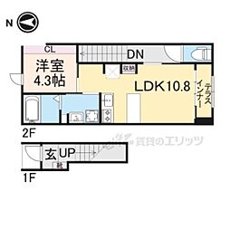 WOODSTOCK NEST 1階1LDKの間取り