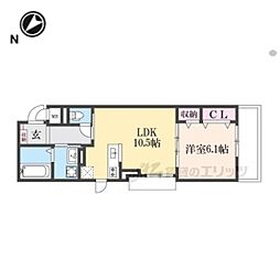 グローブ 2階1LDKの間取り