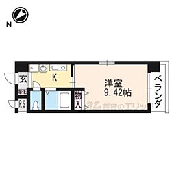 JR東海道・山陽本線 大津駅 徒歩10分の賃貸マンション 8階1Kの間取り