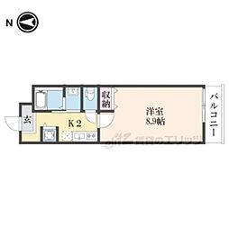 MAISON DOUCE浜大津 2階1Kの間取り