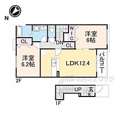 グランデ・ピーノ 2階2LDKの間取り